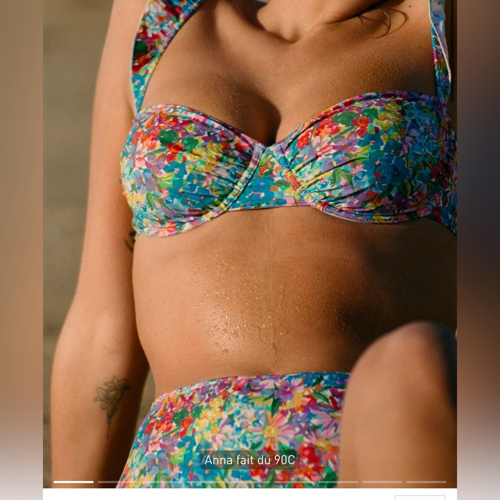 NWOT Ysé Vague Blonde balconette bikini top size 32A